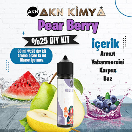 Pear Berry Yoğun Dıy Kit Armut Yabanmersini Karpuz Buz Gıda Aroması %25 Oranda Aroma İçerir (Hazır Değildir )
