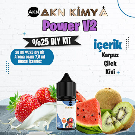 Power V2 Yoğun Dıy Kit Karpuz Çilek Kivi Gıda Aroması %25 Oranda Aroma İçerir (Hazır Değildir )
