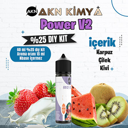 Power V2 Yoğun Dıy Kit Karpuz Çilek Kivi Gıda Aroması %25 Oranda Aroma İçerir (Hazır Değildir )