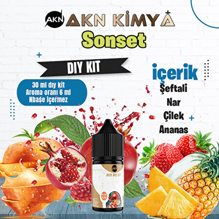 Sonset Dıy Kit Şeftali Çilek Ananas Gıda Aroması %20 Oranda Aroma İçerir (Hazır Değildir )