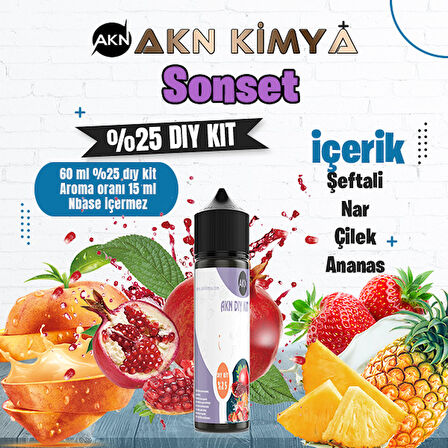 Sonset Yoğun Dıy Kit Şeftali Çilek Ananas Gıda Aroması %25 Oranda Aroma İçerir (Hazır Değildir )