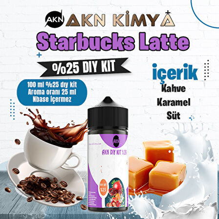 Starbucks Latte Yoğun Dıy Kit Kahve Karamel Süt Gıda Aroması %25 Oranda Aroma İçerir (Hazır Değildir )