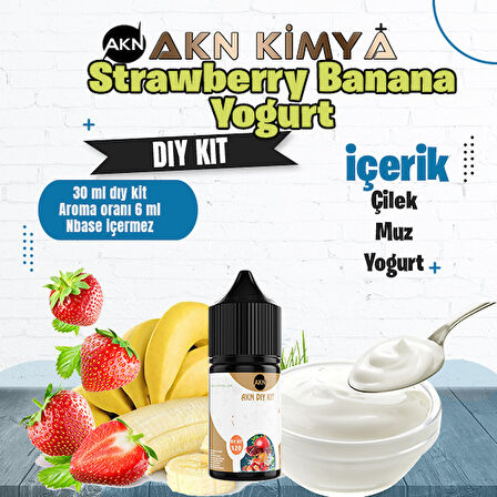 Strawberry Banana Yoğurt Dıy Kit Çilek Muz Yogurt Gıda Aroması %20 Oranda Aroma İçerir (Hazır Değildir )