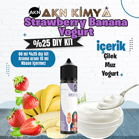 Strawberry Banana Yoğurt Yoğun Dıy Kit Çilek Muz Yogurt Gıda Aroması %25 Oranda Aroma İçerir (Hazır Değildir )