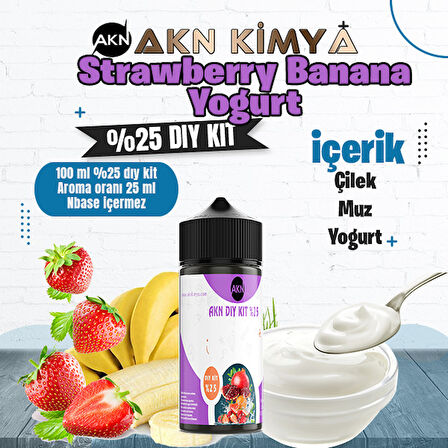 Strawberry Banana Yoğurt Yoğun Dıy Kit Çilek Muz Yogurt Gıda Aroması %25 Oranda Aroma İçerir (Hazır Değildir )