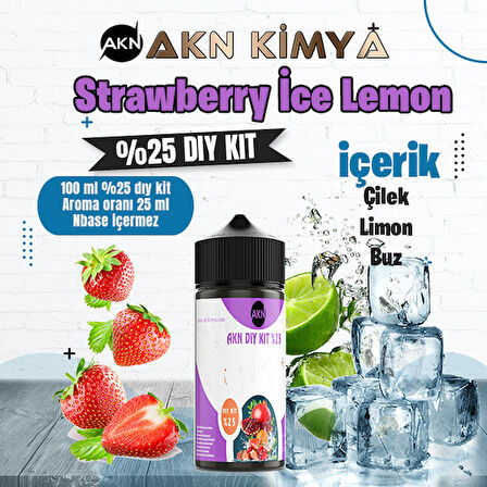 Strawberry Ice Lemon Yoğun Dıy Kit Çilek Limon Buz  Gıda Aroması %25 Oranda Aroma İçerir (Hazır Değildir )