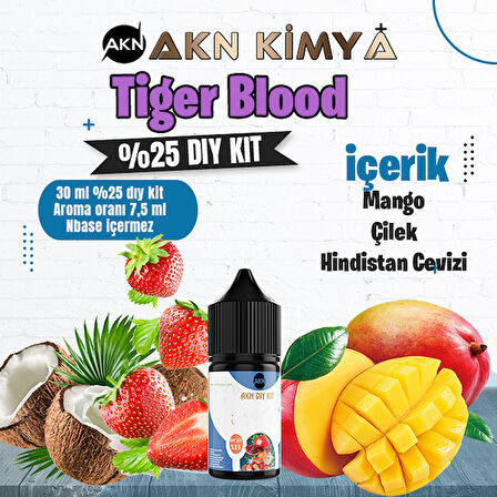 Tiger Blood Yoğun Dıy Kit Mango Çilek Hindistan Cevizi  Gıda Aroması %25 Oranda Aroma İçerir (Hazır Değildir )