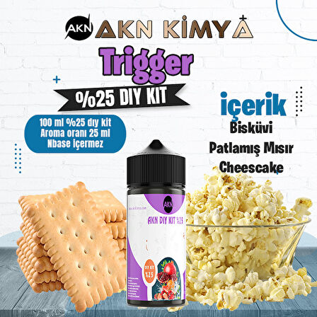 Trigger Yoğun Dıy Kit Bisküvi Patlamış Mısır Gıda Aroması %25 Oranda Aroma İçerir (Hazır Değildir )