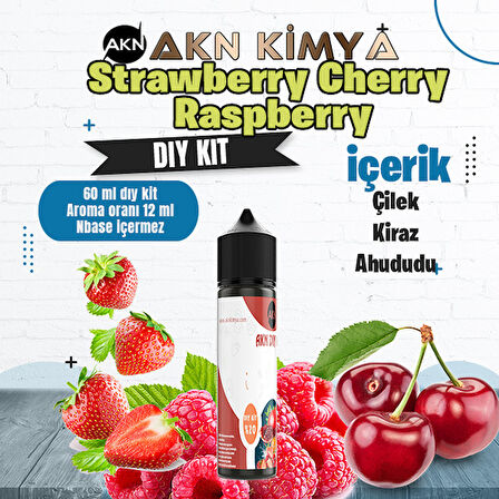 Strawberry Cherry Raspberry Dıy Kit Çilek Kiraz Ahududu Gıda Aroması %20 Oranda Aroma İçerir (Hazır Değildir )