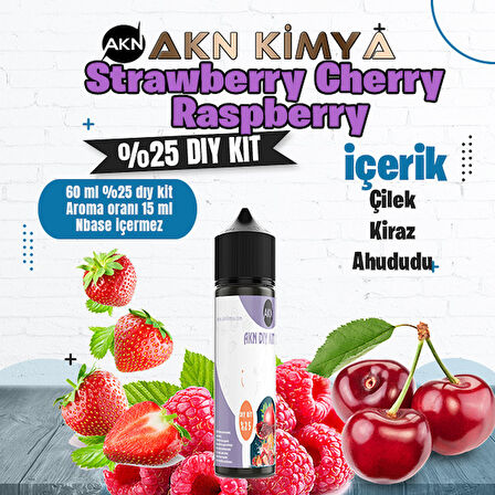 Strawberry Cherry Raspberry Yoğun Dıy Kit Çilek Kiraz Ahududu Gıda Aroması %25 Oranda Aroma İçerir (Hazır Değildir )