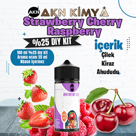 Strawberry Cherry Raspberry Yoğun Dıy Kit Çilek Kiraz Ahududu Gıda Aroması %25 Oranda Aroma İçerir (Hazır Değildir )