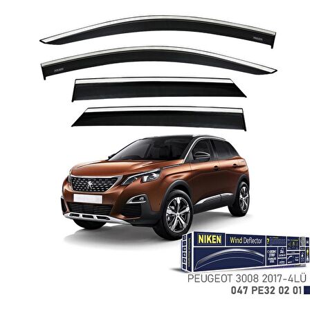 Peugeot 3008 Niken Kromlu Cam Rüzgarlığı 4lü Set 2017 ve Üstü