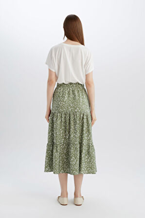 Desenli Aerobin Midi Etek