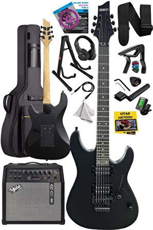 Midex GRX-300-50-AMP Profesyonel Elektro Gitar Seti 50 Watt Gainli Şarjlı Bluetooth'lu Amfi ve Full Set