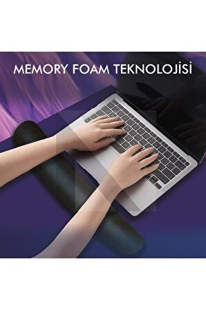 MP03 - Memory Klavye Bilek Destek Pedi | Yumuşak, Ergonomik, Klavye Önü El Bileği Dinlendirme Pedi