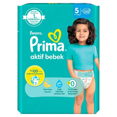 Prima Aktif Bebek 5 Numara Junior 25'li Bebek Bezi