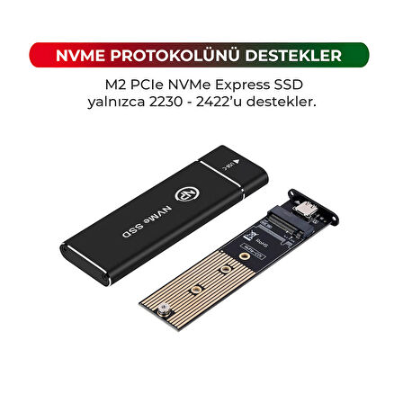 NPO DK02 NVMe M.2  USB-A/Type-C Kablolu Taşınabilir Harici SSD için Boş Kutu