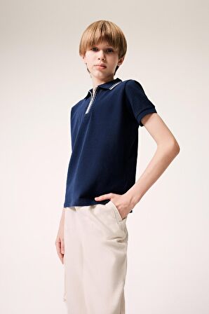 Erkek Çocuk Regular Fit Polo Yaka Pike Kısa Kollu Polo Tişört