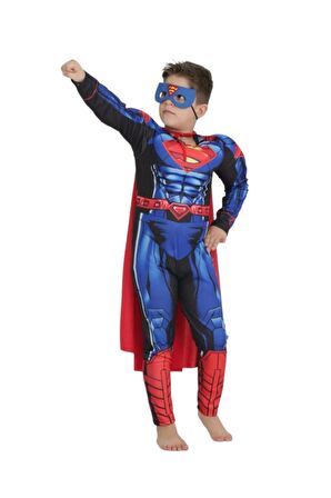 Süperman Kaslı Çocuk Kostümü