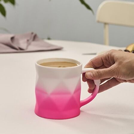 Karaca Soft Touch Geo Kupa 450 ml Pembe