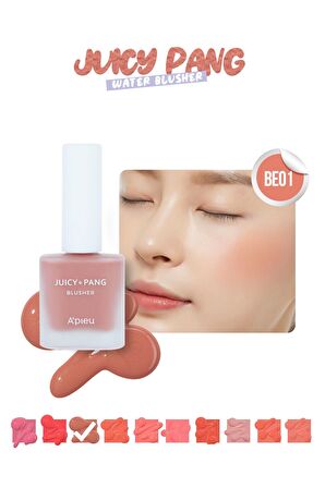 Doğal Görünüm Sunan Nemlendirici Likit Allık 9g. APIEU Juicy-Pang Water Blusher (BE01)