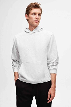 Relaxed Fit Gri Pamuklu Logo Baskılı Sweatshirt 8HCE2ORT01001