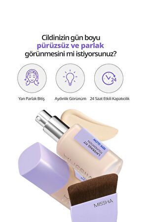 Yarı Parlak Bitişli Nemlendirici Fondöten + Fırça Layering Fit Foundation Semi Glow Set No21 Vanilla