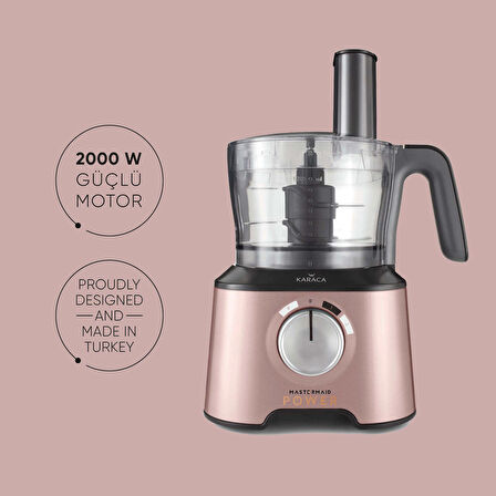 Karaca Mastermaid Power Multifunctional 10 In 1 Rosegold Mutfak Robotu, Blender Seti 2000w