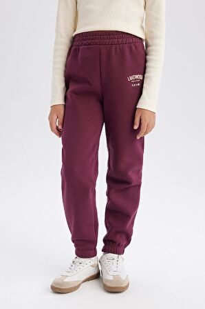 DeFacto 	Kız Çocuk Standart Fit Beli Paçası Lastikli Baskılı Jogger Eşofman Altı D2295A824WNBR306