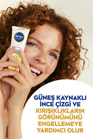 Nivea Sun Yaşlanma Karşıtı Yüz Kremi 50ml, Spf50, Yüksek Güneş Koruyucu, Kırışıklık Görünümü Engelleyici