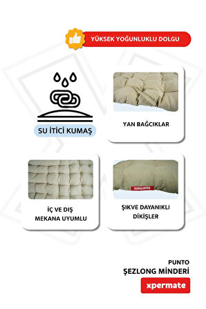 XPERMATE Şezlong Minderi PUNTO 60x180x12 cm Bej