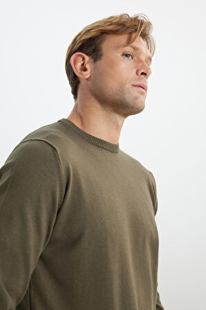 Pamuklu Standart Fit Normal Kesim Bisiklet Yaka Triko Kazak