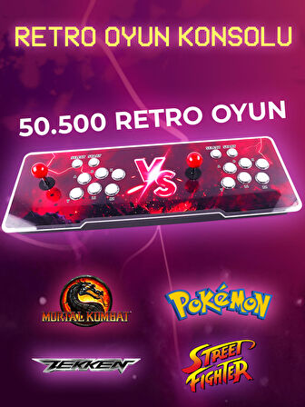 2025 RETRO ARCADE OYUN KONSOLU 50500 OYUNLU SÜPER BOX