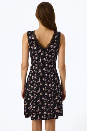 Siyah Floral Dream Gecelik