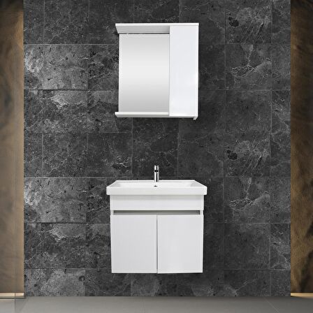 KAREN BANYO KOZA BANYO DOLABI SETİ 60 CM, BEYAZ