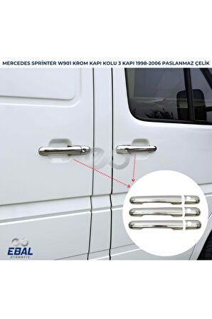 Mercedes Sprinter W901 Krom Kapı Kolu 3 Kapı 1998-2006 Arası P.Çelik