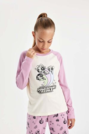 DeFacto Kız Çocuk PowerPuff Girls Uzun Kollu Pijama Takımı D4158A824AUER103