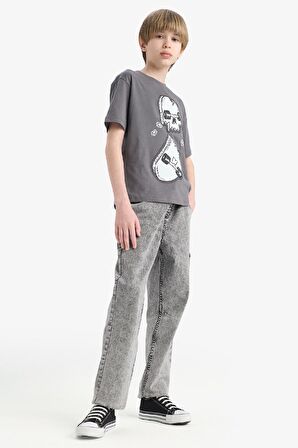 DeFacto Erkek Çocuk Jogger Fit Esnek Bantlı Paça Jean Pantolon D6554A825SPNM18