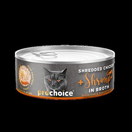 ProChoice Tiftiklenmiş Taze Tavuk Etli ve Taze Karidesli Kedi Yaş Maması 70 gr