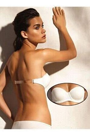 Pierre Cardin Kadın Sırtı Şeffaf Askılı Straplez Desteksiz Sütyen