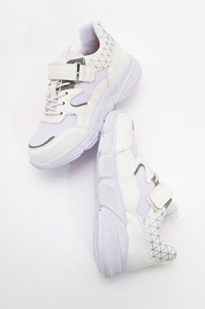 mnpc Unisex Çocuk Beyaz Günlük Spor Ayakkabı