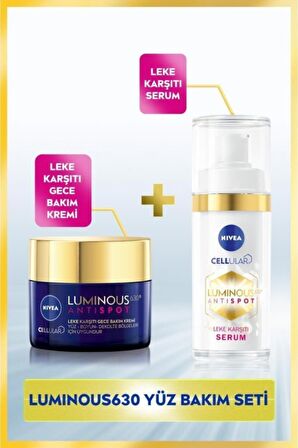 Nivea Luminous630 Leke Karşıtı Serum 30ml Ve Luminous630 Leke Karşıtı Gece Yüz Kremi 50ml, Hyaluronik Asit