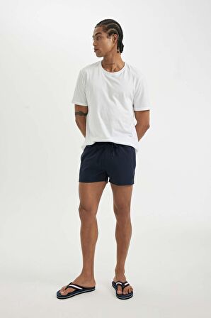 DeFactoFit Andy Baskılı Esnek Dokulu Kısa Boy Sporcu Deniz Şortu B5987AX24HSNV146