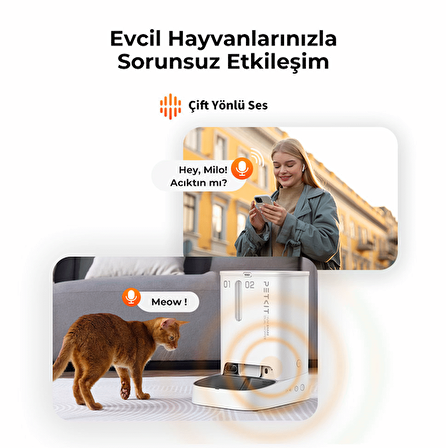 Petkit Yumshare Kameralı Çift Hazneli Akıllı Mama Kabı Beyaz (Resmi Distribütör Garantili)