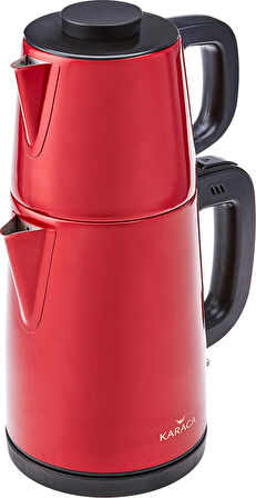 Karaca Tea Break Rouge Red Çelik Su Isıtıcı & Çay Makinesi