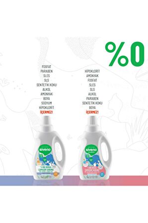 Siveno %100 Doğal Çamaşır Sabunu & Bebek Çamaşır Sabunu Kendinden Yumuşatıcılı Bitkisel Deterjan Konsantre Vegan 750 ml Set
