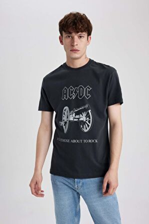 DeFacto AC/DC Bisiklet Yaka Kısa Kollu Tişört B5328AX23WNAR204
