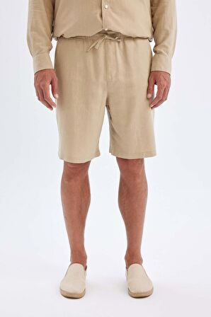 DeFacto Relax Fit Keten Karışımlı Bermuda Şort C1125AX24SMBG732