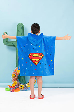 Özdilek Superman Rocket Lisanslı Kadife Çocuk Panço 4/9 Yaş