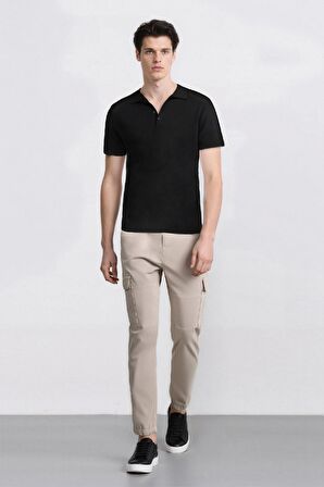 DeFacto Jogger Gabardin Pantolon Beli Lastikli Kargo Cepli Lastikli Paça E1037AX24WNBG766